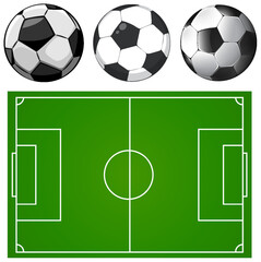 Football pitch with ball vector