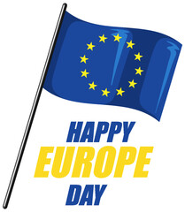Happy Europe Day Vector Design for Banner or Poster