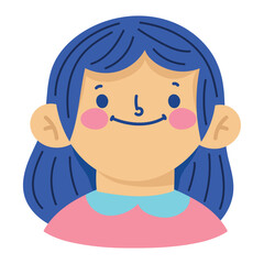 Smiling girl cartoon happy