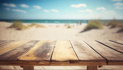 Empty old wooden table background