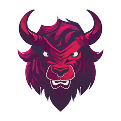 Bull mascot logo design vector with modern illustration concept style for badge, emblem and t-shirt printing. Angry bull illustration for sport team