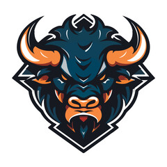 Bull mascot logo design vector with modern illustration concept style for badge, emblem and t-shirt printing. Angry bull illustration for sport team