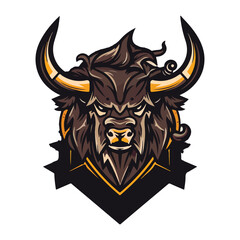 Bull mascot logo design vector with modern illustration concept style for badge, emblem and t-shirt printing. Angry bull illustration for sport team