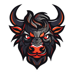 Bull mascot logo design vector with modern illustration concept style for badge, emblem and t-shirt printing. Angry bull illustration for sport team