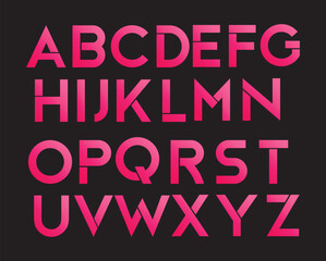 Pink alphabet letters font