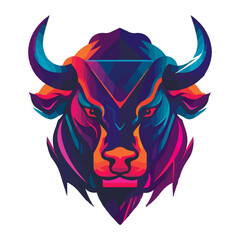 Bull mascot logo design vector with modern illustration concept style for badge, emblem and t-shirt printing. Angry bull illustration for sport team