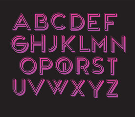 3d Pink alphabet letters font