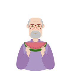 Elderly People Eating Fruits Summer Food Fruit Cool
