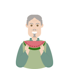 Elderly People Eating Fruits Summer Food Fruit Cool
