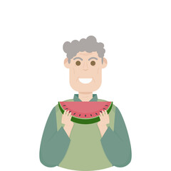 Elderly People Eating Fruits Summer Food Fruit Cool

