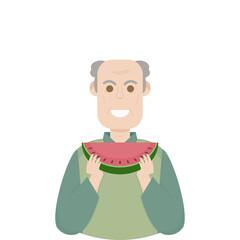 Elderly People Eating Fruits Summer Food Fruit Cool
