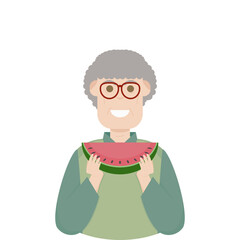 Elderly People Eating Fruits Summer Food Fruit Cool
