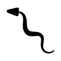 simple black wavy arrow vector icon, different line width