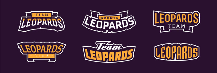 Bold sports font for panther leopard logo. Text style lettering for esport, leopard mascot logo, sport team, college club. Vector illustration isolated on background