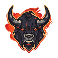 Bull mascot logo design vector with modern illustration concept style for badge, emblem and t-shirt printing. Angry bull illustration for sport team