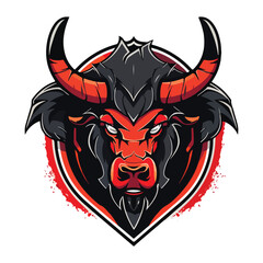 Bull mascot logo design vector with modern illustration concept style for badge, emblem and t-shirt printing. Angry bull illustration for sport team