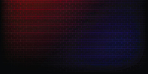 neon light on brick wall panoramic background.vector illustration