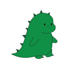 Dinosaur. Dinosaur drawing, children's toy on white background. Vector