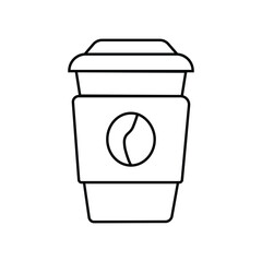Disposable cup icon. Silhouette, sketch of coffee cup. Vector illustration