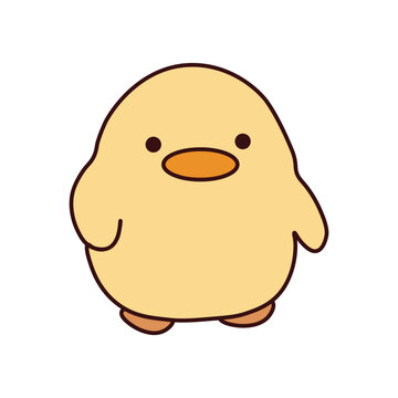Duck. Duck drawing, children's soft toy on white background. Vector illustration