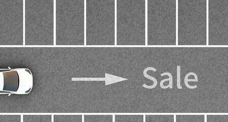 sale signs marked on outdoor parking lots.