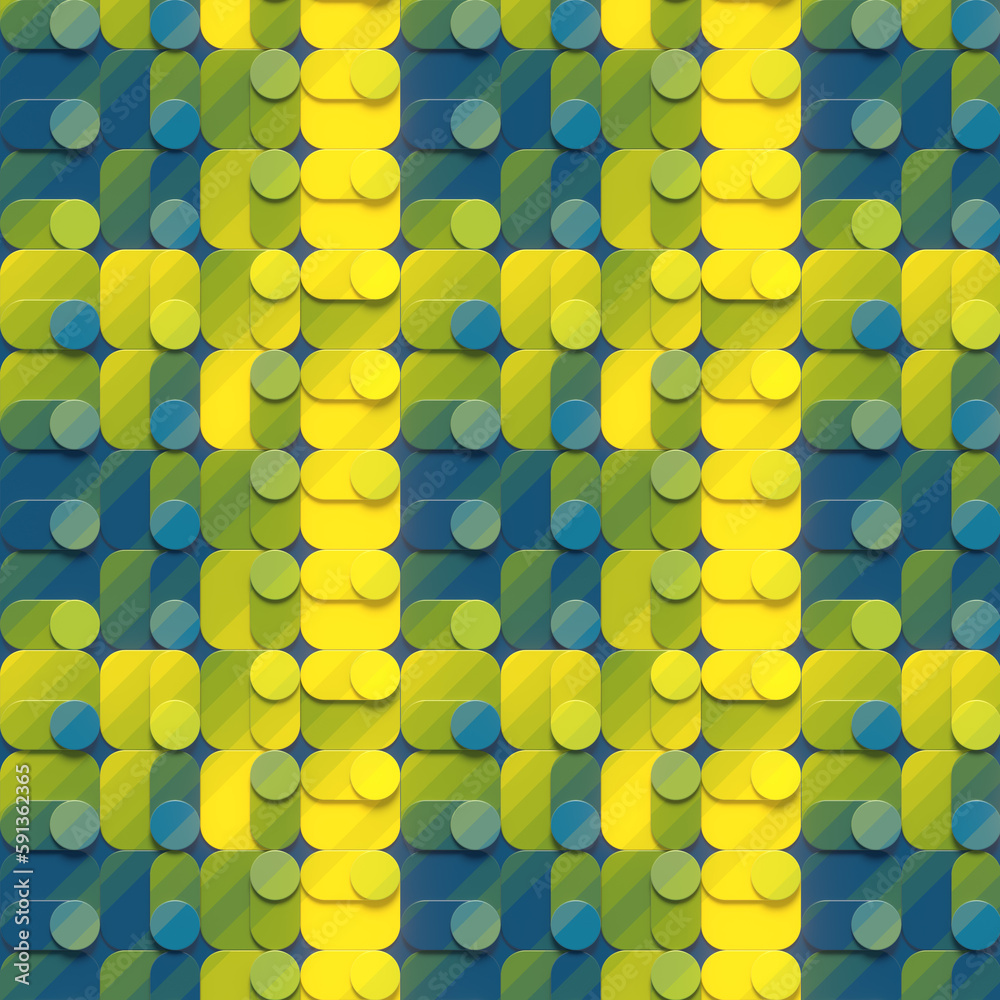 Poster trendy digital illustration of abstract geometric shapes. 3d rendering