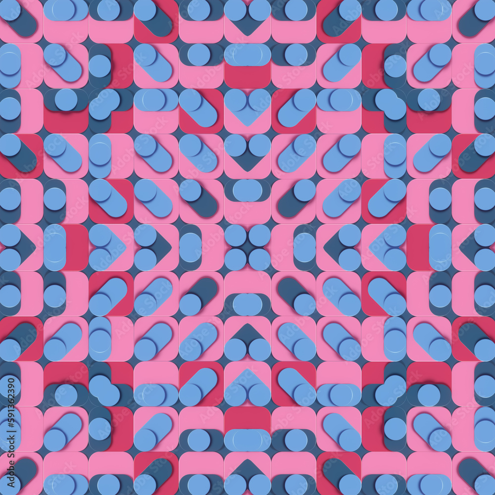 Aufkleber Abstract geometric background for any media or entertainment project. 3d rendering digital illustration