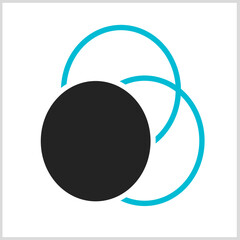 Circle line icon black and blue color. Vector Illustration for Icon, Symbol, Logo etc