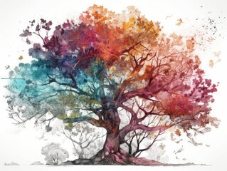 Obraz na płótnie Canvas Isolated tree on white background. generative ai