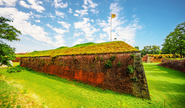 Josefov fortress in Jaromer. Josefov is a large historic defence complex of 18th century military architecture.  Czech republic, Europe