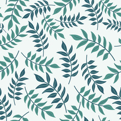 Branches with leaves, floral ornament twigs print