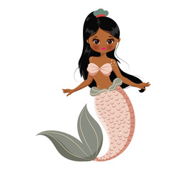 Cute boho African mermaid