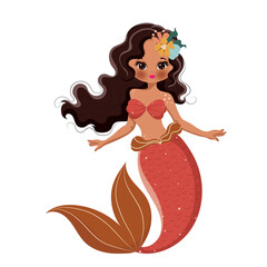 Cute boho African mermaid