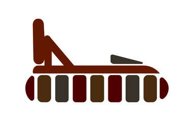 Hovercraft boat icon, color on white background