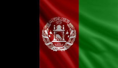 Afghanistan flag, the close-up flag of Afghanistan