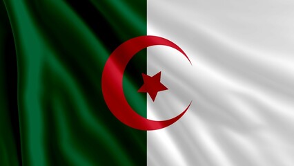 Algeria flag, the close-up flag of Algeria