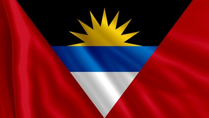 Antigua and Barbuda flag, the close-up flag of Antigua and Barbuda