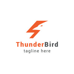thunder bird or lightning logo design
