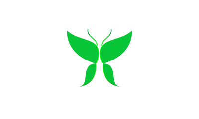Green butterfly nature logo 