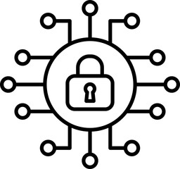Cyber security icon. Security logo Artificial Intelligence Keyhole symbol speed internet technology sign for graphic design, logo, web site, social media, mobile app, ui illustration