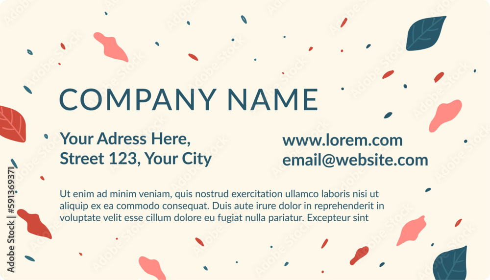 Wall mural Company name business card with information vector - Wall murals