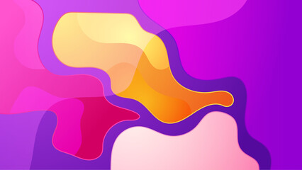 Fototapeta premium multi colored abstract orange purple yellow colorful gradient wavy papercut overlap layers background.