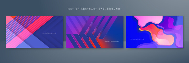 Abstract purple and orange background with 3d modern trendy fresh color for presentation design, flyer, social media cover, web banner, tech banner