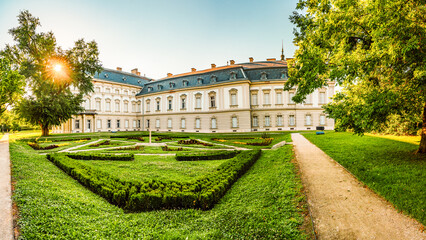 the Festetics Palace is located in the town of Keszthely, Zala, Hungary, near the Lake Balaton....