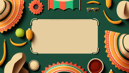 Cinco de mayo holiday background with copy space for text generative ai