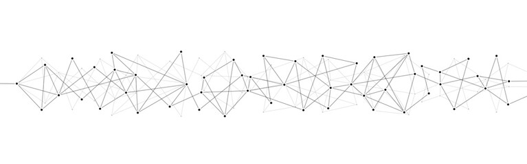 Polygon network connect lines and dots technology background template.