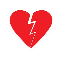 Red heartbreak . Heartbreak logo. Heartbreak icon.