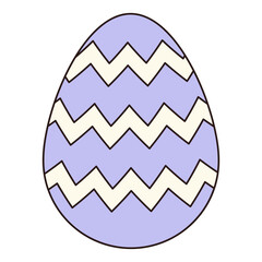 Groovy Easter egg with pattern. Vintage hippie psychedelic clipart.