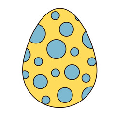 Groovy Easter egg with pattern. Vintage hippie psychedelic clipart.