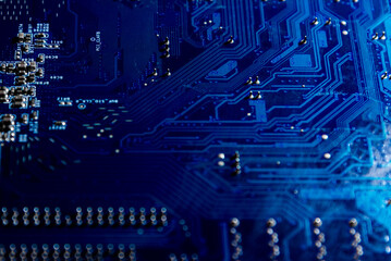 Electronic computer hardware technology.Circuit board.On the other hand Motherboard digital chip.Tech science background. Integrated communication processor. Information engineering component.